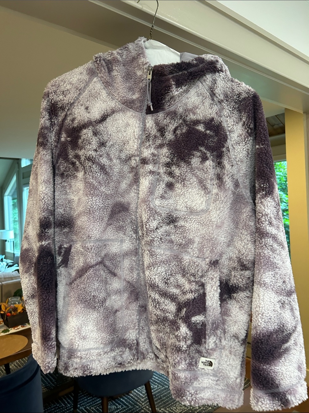The North Face Purple Tie-Dye Sherpa Half-Zip Jacket